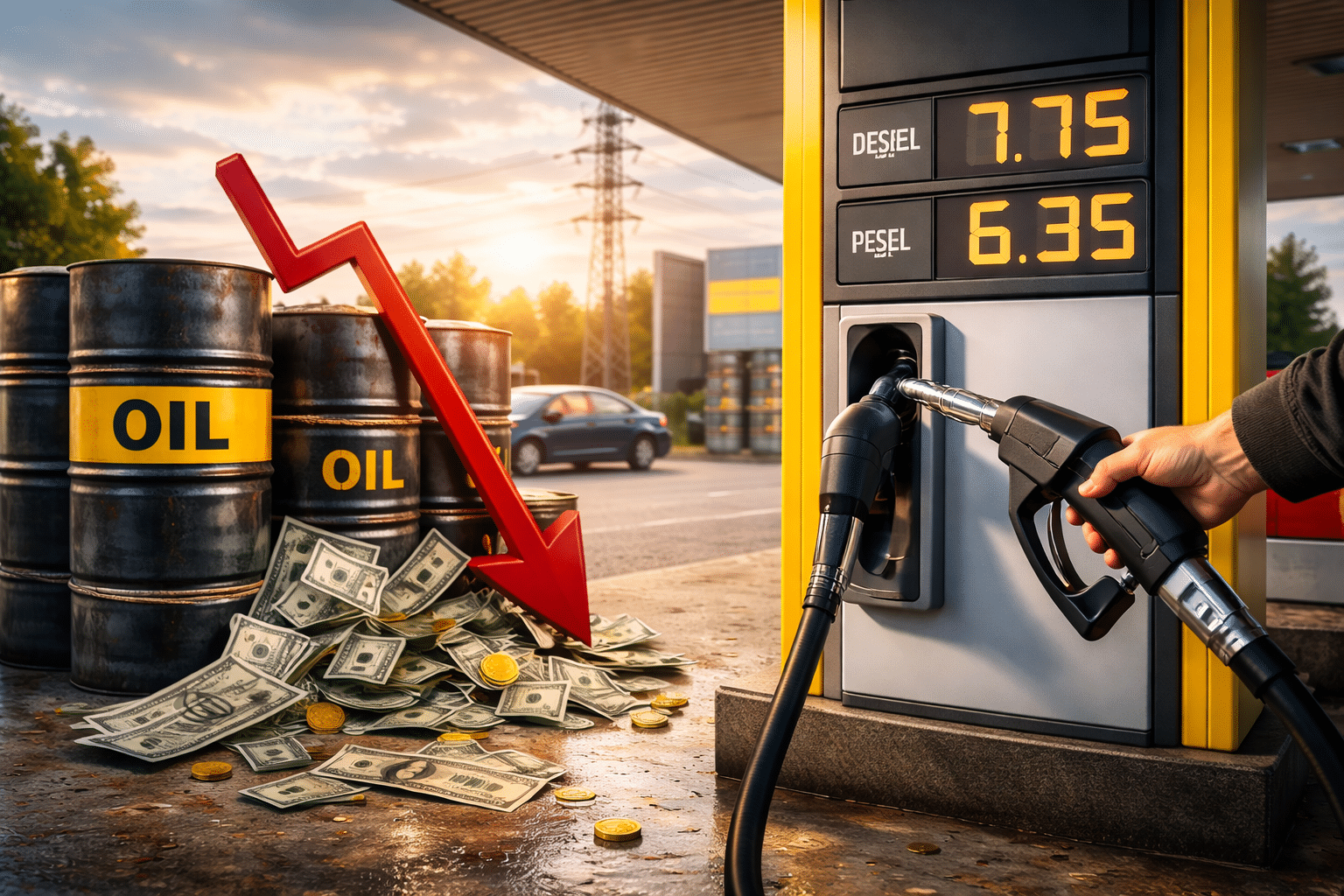 Prețul petrolului a scăzut, dar motorina din România nu. Când piața urcă din panică și coboară din uitare