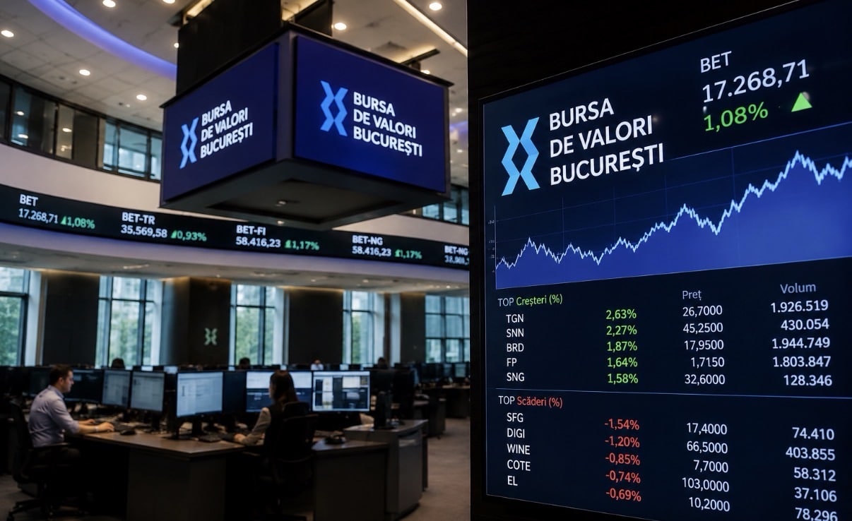Bursa de Valori București surprinde Europa: creșteri record într-o economie aflată în recesiune
