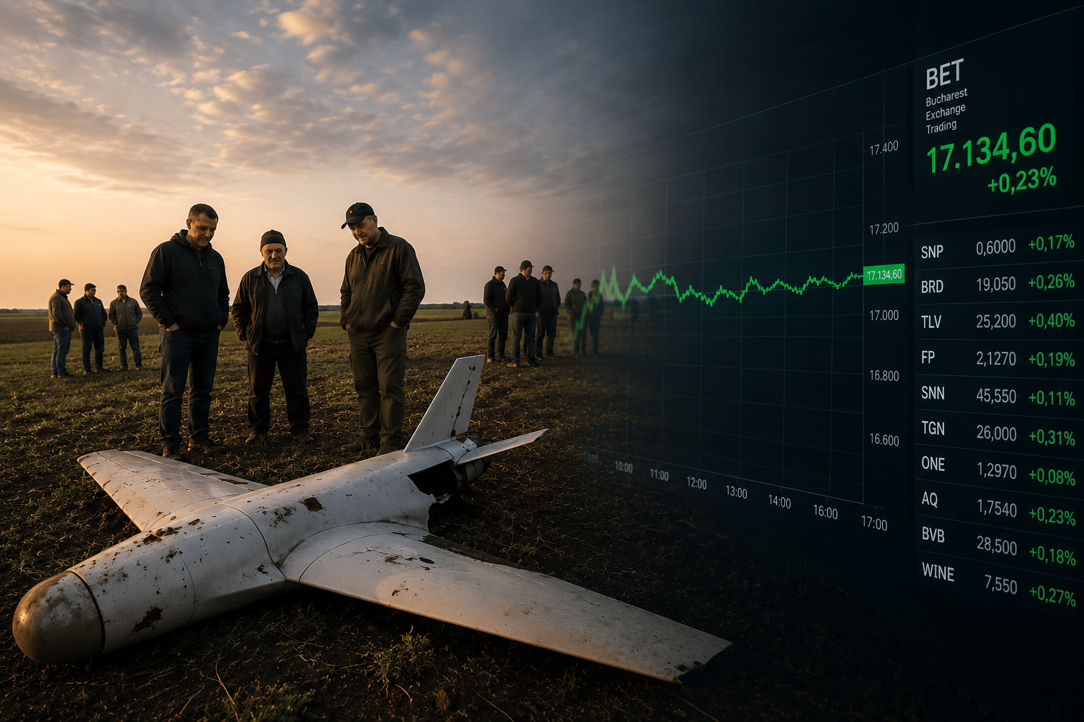 Românii nu văd în căderea dronei o amenințare. Bursa nici nu a mișcat