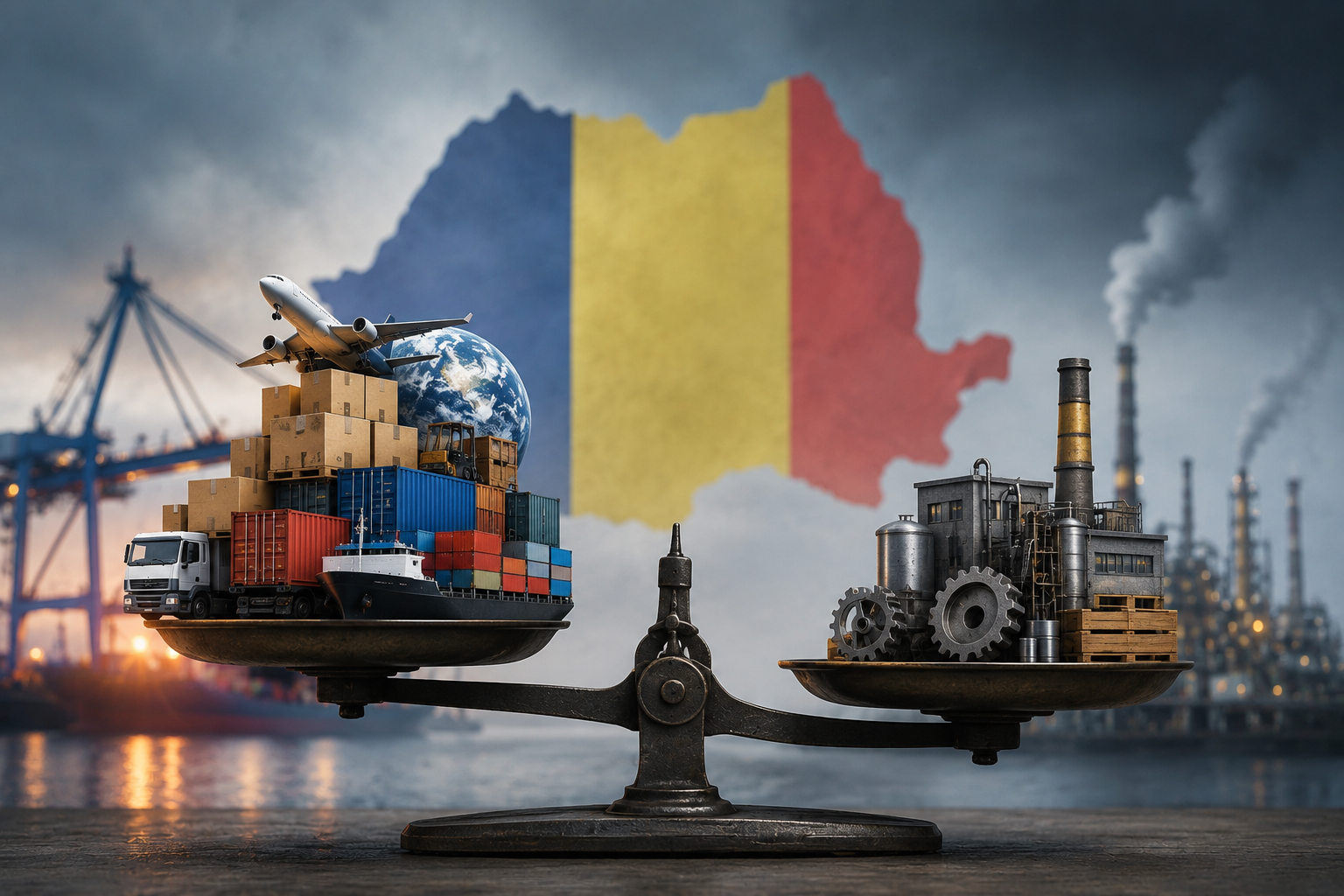 Deficitul comercial al României rămâne ridicat: importurile cresc mai repede decât producția internă