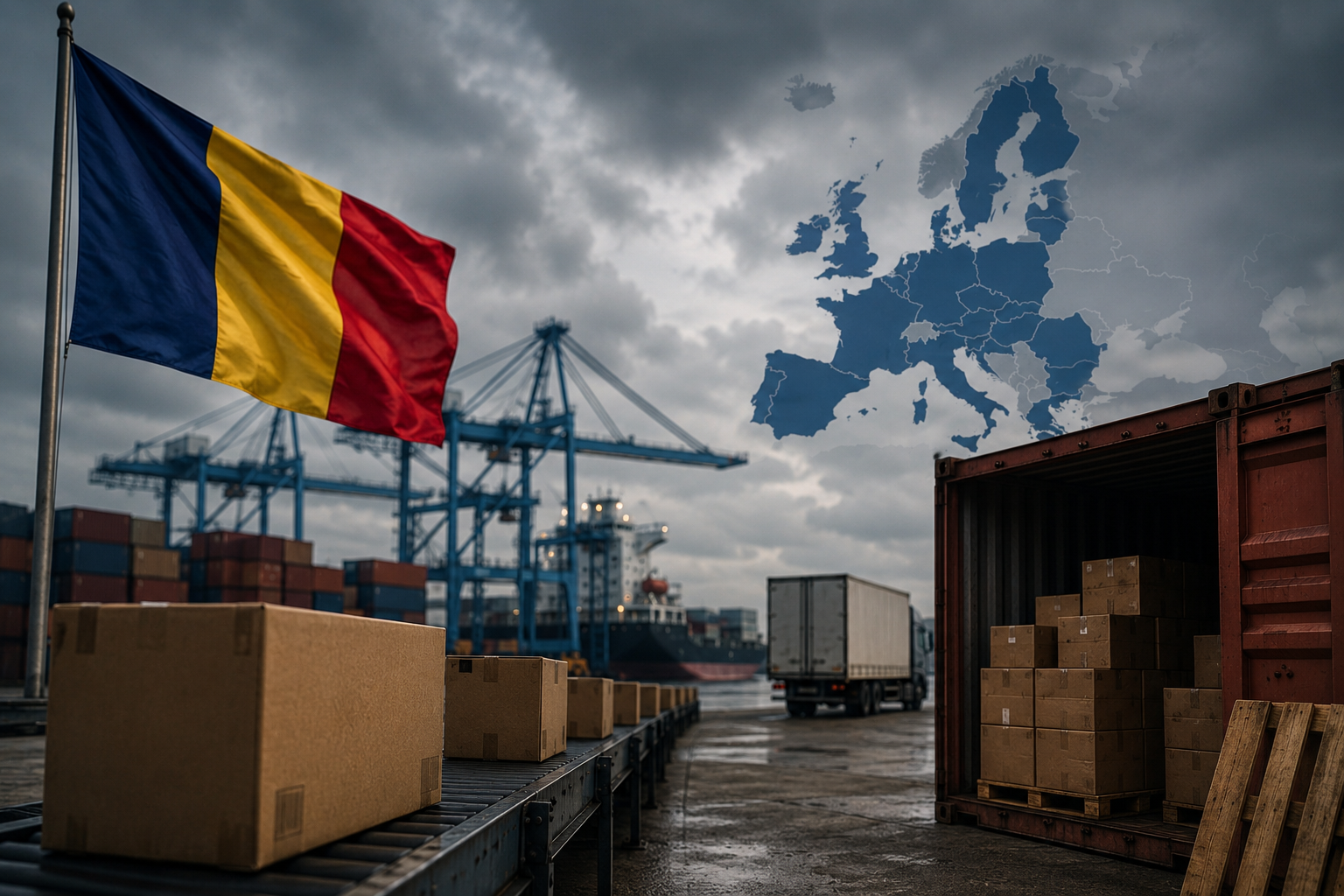 Exporturile românești sunt afectate de slăbirea economiei europene