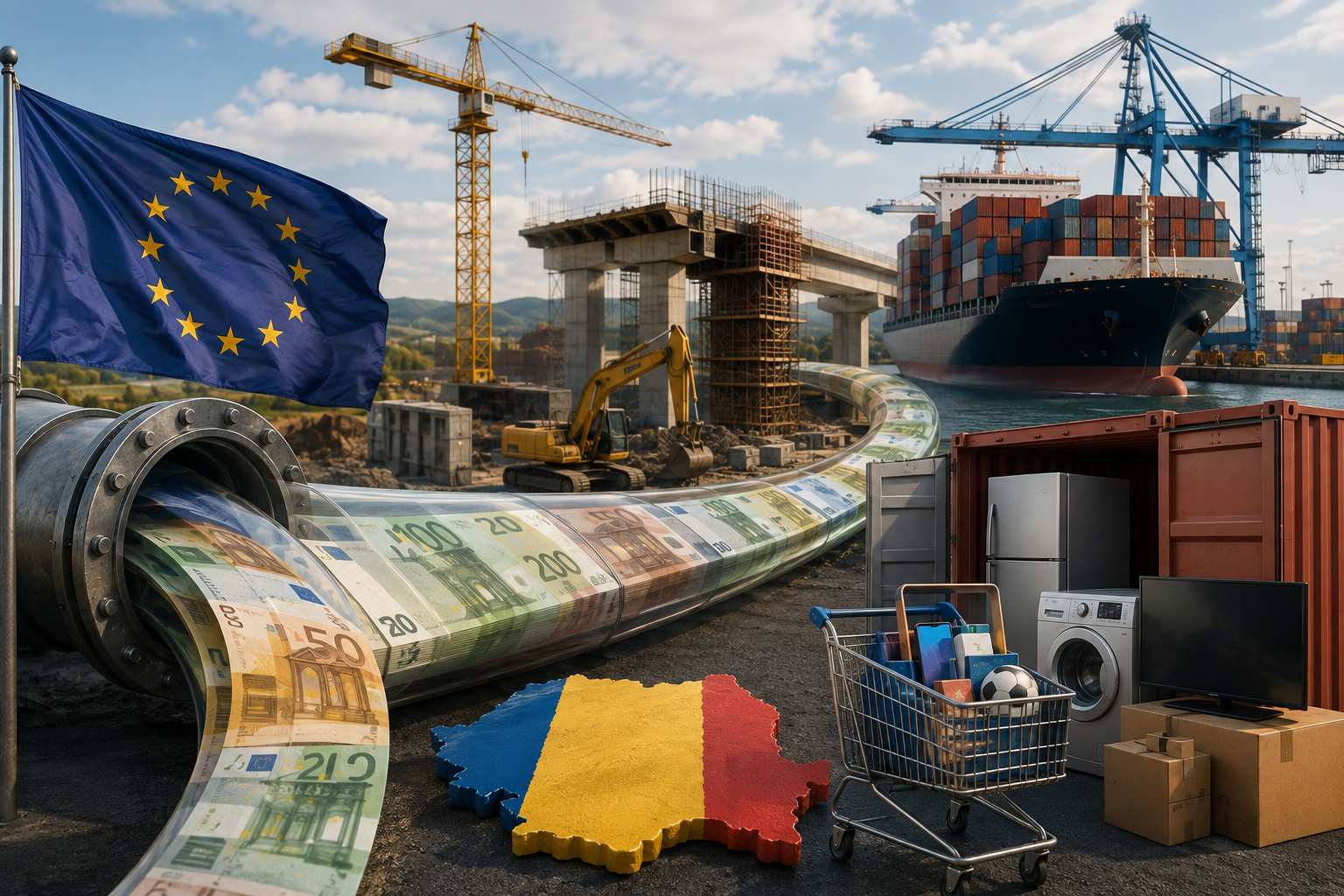 Cum ajung euro din PNRR să susțină importurile României? Mecanismul din spatele banilor europeni