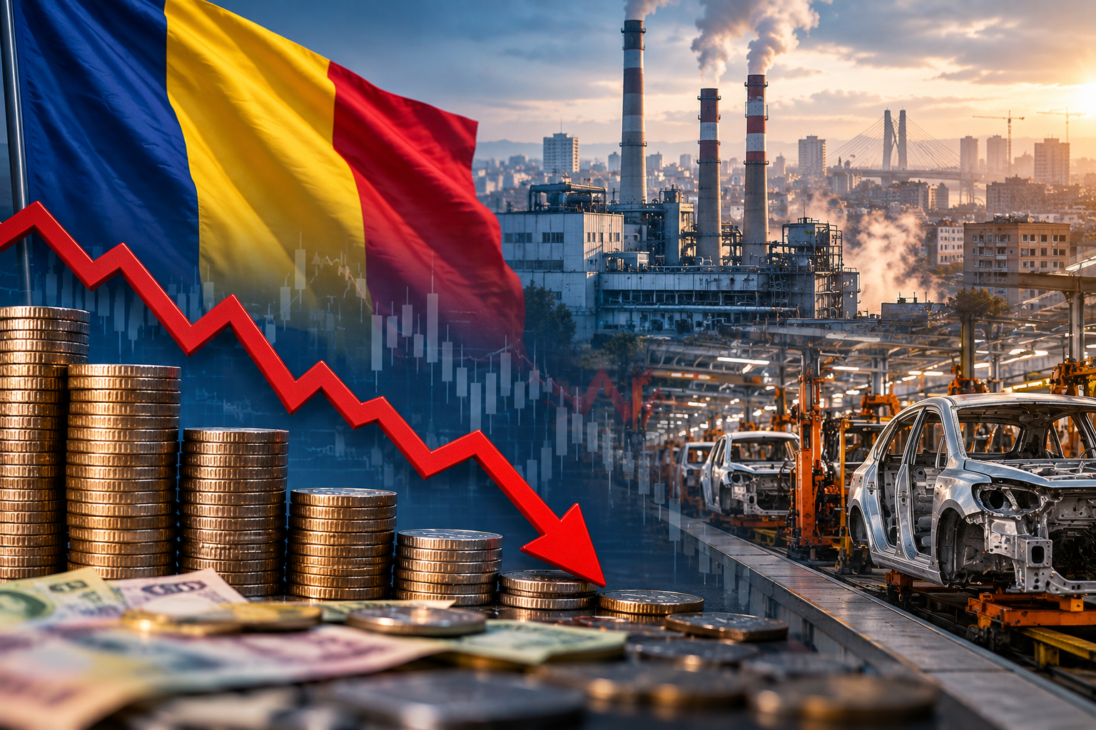 Semnal de alarmă pentru economia României: BERD estimează scăderea PIB-ului în 2026, industria pierde teren, iar consumul încetinește