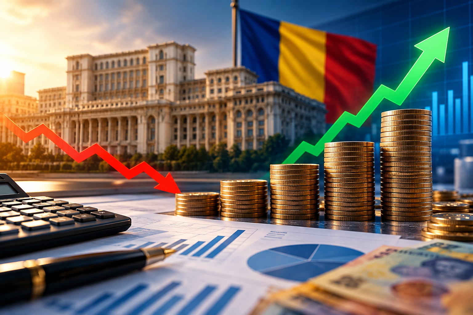 Deficitul bugetar al României scade puternic, dar factura dobânzilor continuă să crească: peste 42 de miliarde de lei plătite în numai opt luni