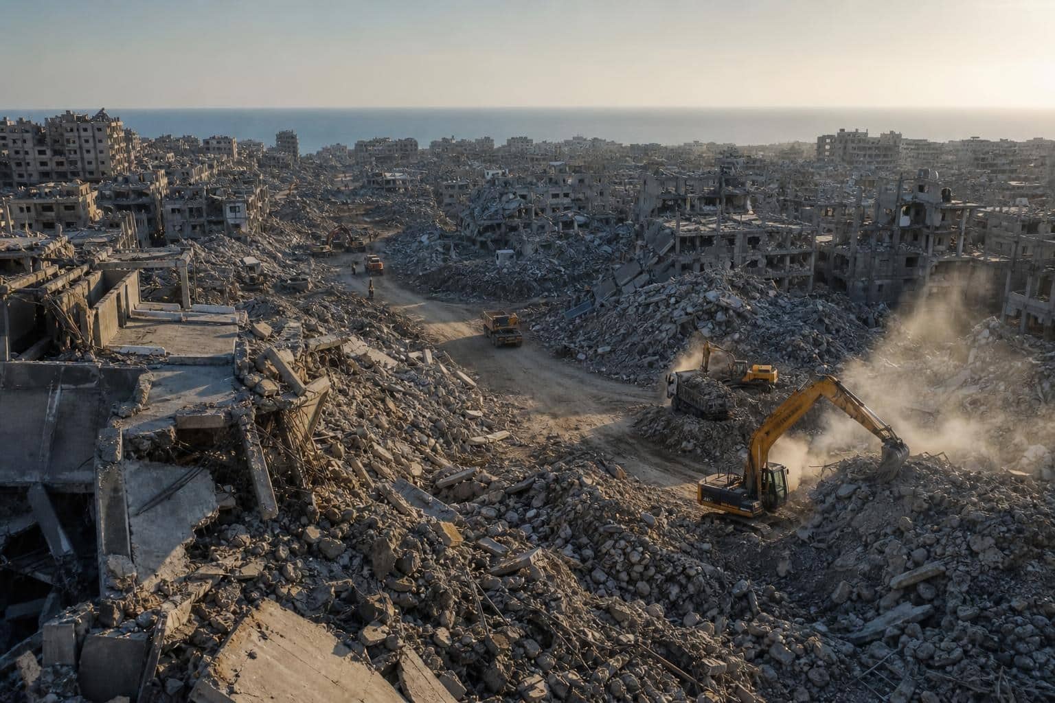 ONU estimează că îndepărtarea celor 61 de milioane de tone de moloz din Gaza poate dura 7–10 ani