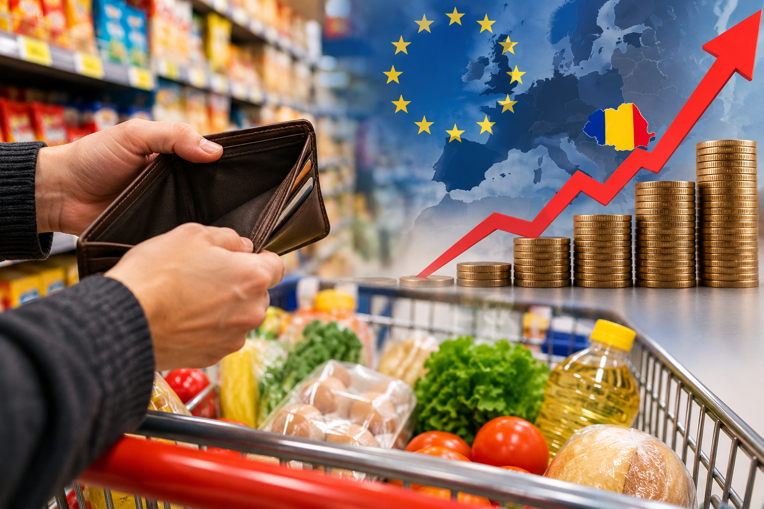 România rămâne campioana scumpirilor din Uniunea Europeană: inflația crește din nou, iar puterea de cumpărare a românilor continuă să fie afectată
