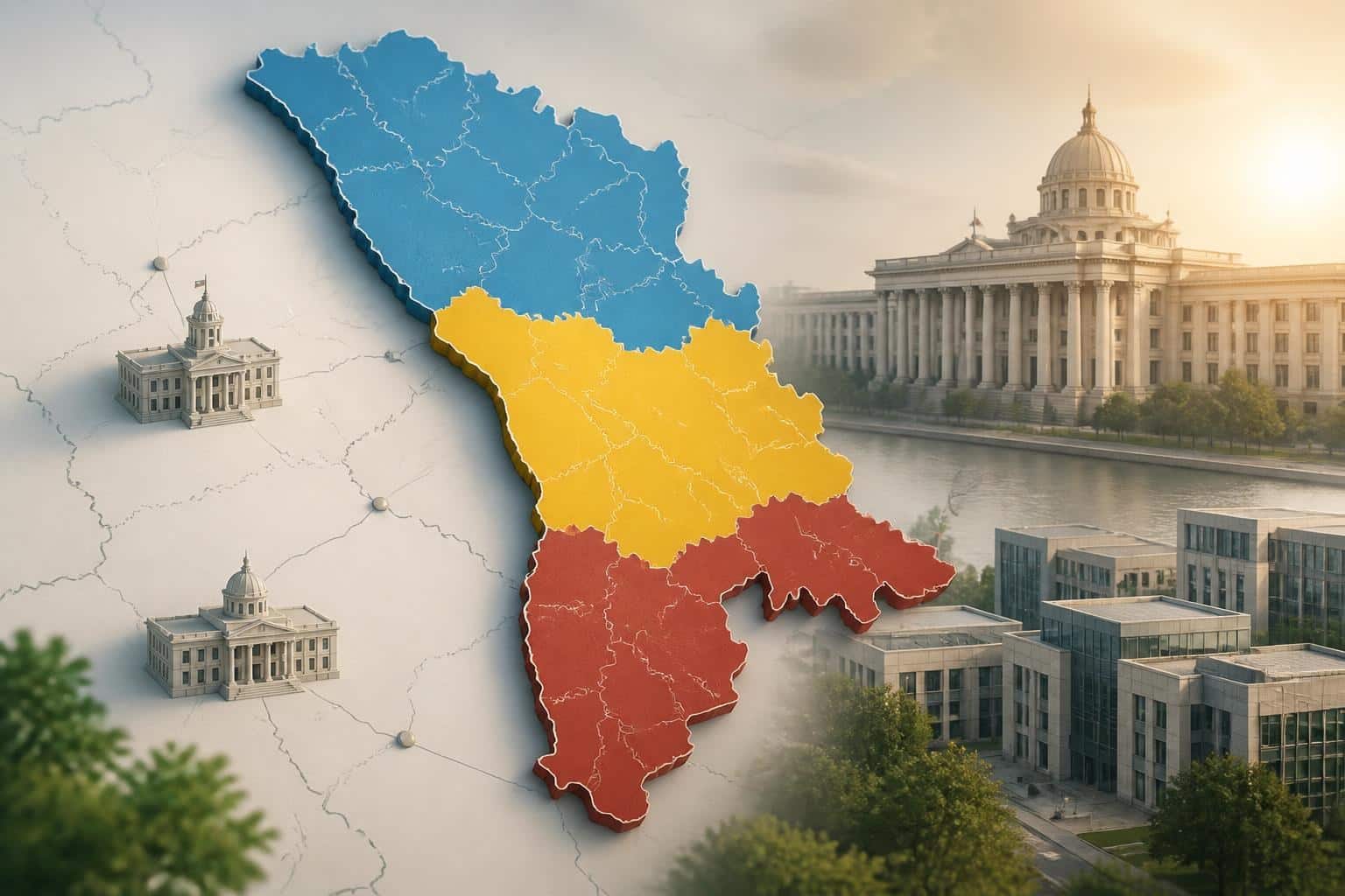 Reorganizarea administrativă propusă în Republica Moldova: de la 32 de raioane la trei regiuni