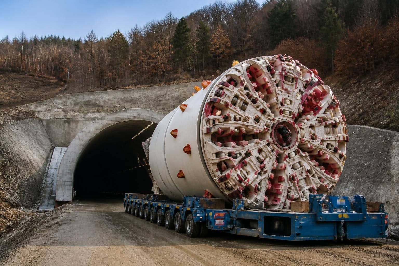 Tunelul Poiana: componenta TBM de 131 de tone a ajuns la portalul dinspre Sibiu